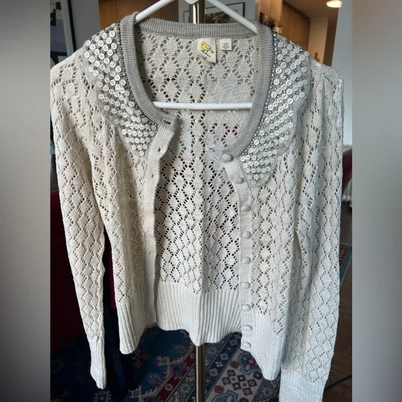 Anthropologie lace cardigan with detailed collar - Picture 5 of 7